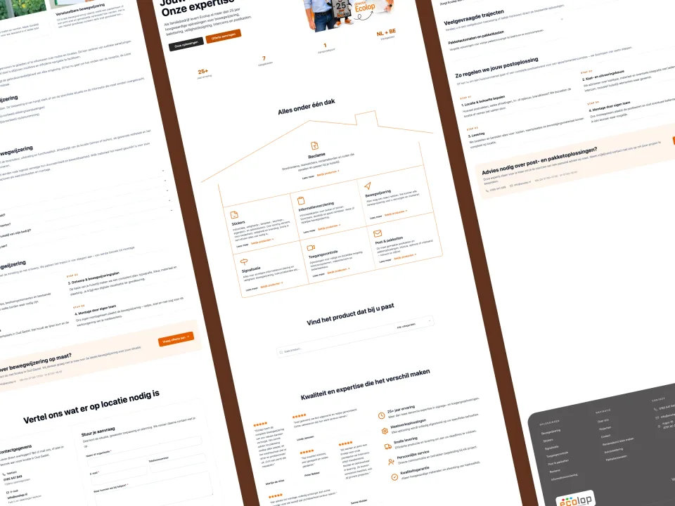 Een bewegend pagina-overzicht van Ecolop